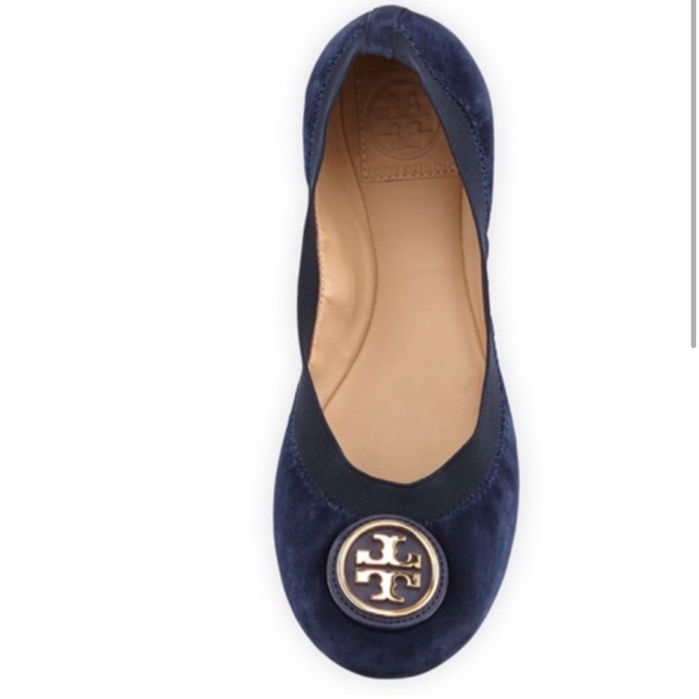 Tory Burch Caroline Ballet Flats - Blue Suede
